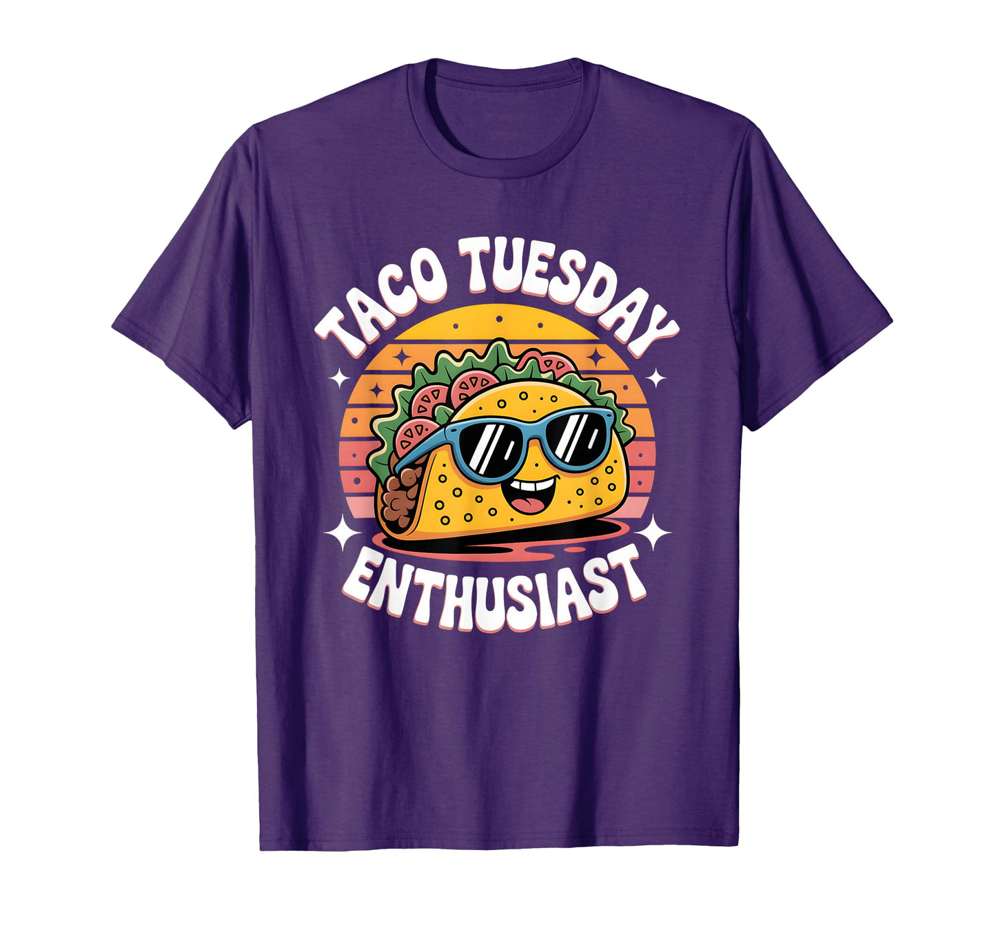 Taco Tuesday Enthusiast Funny Retro Mexican Food Vibes T-Shirt