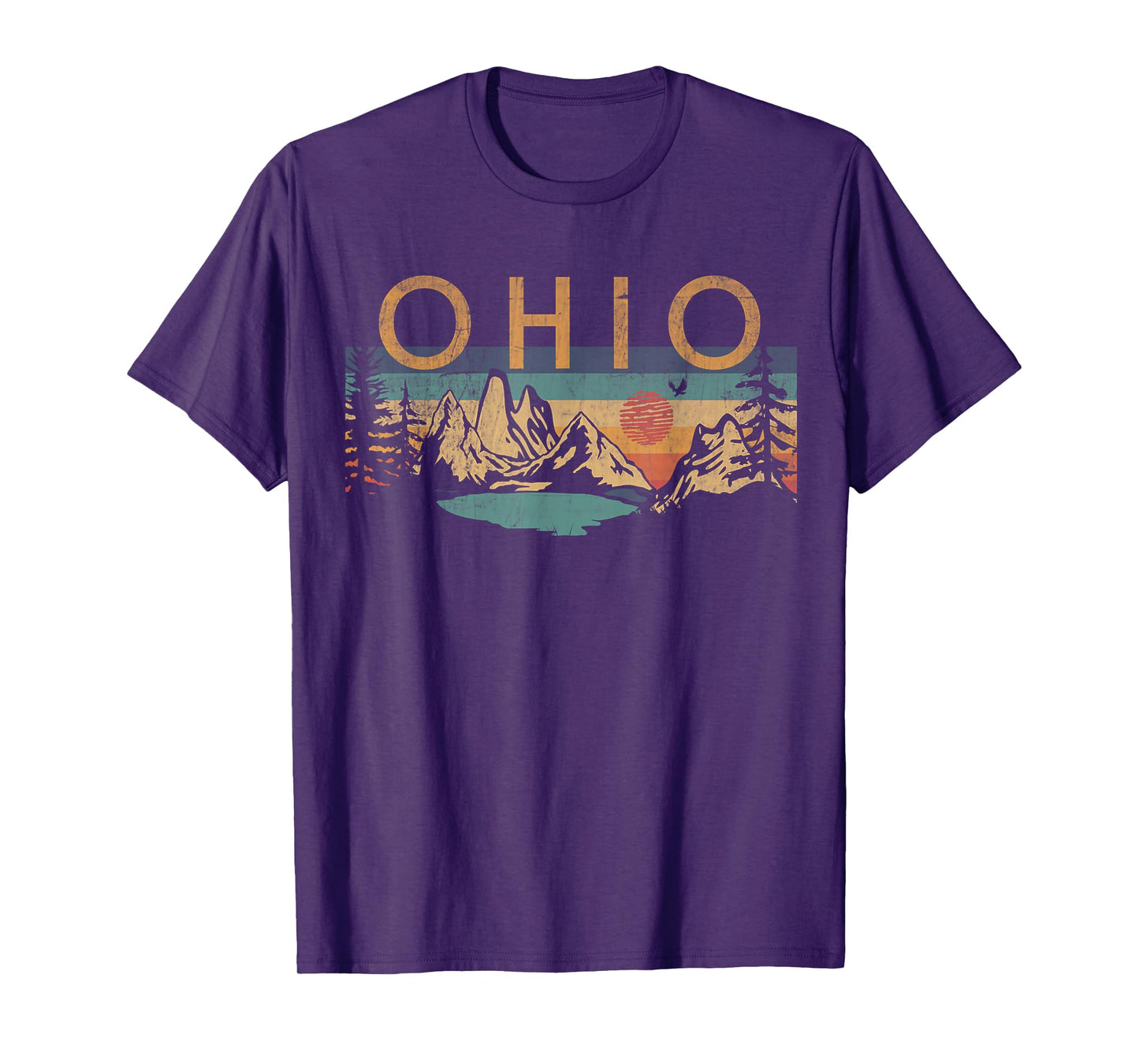 Ohio USA Outdoor Vintage Ohio T-Shirt Unisex-Adults, Unisex-Kids Black Short Sleeve Small Retro Nature Retro T-Shirt
