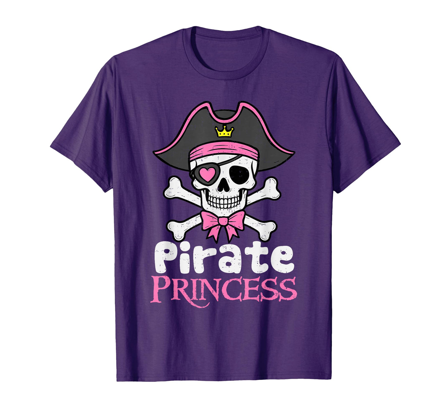 Pirate Pink Bow Princess Spooky Halloween Costume Women Girl T-Shirt