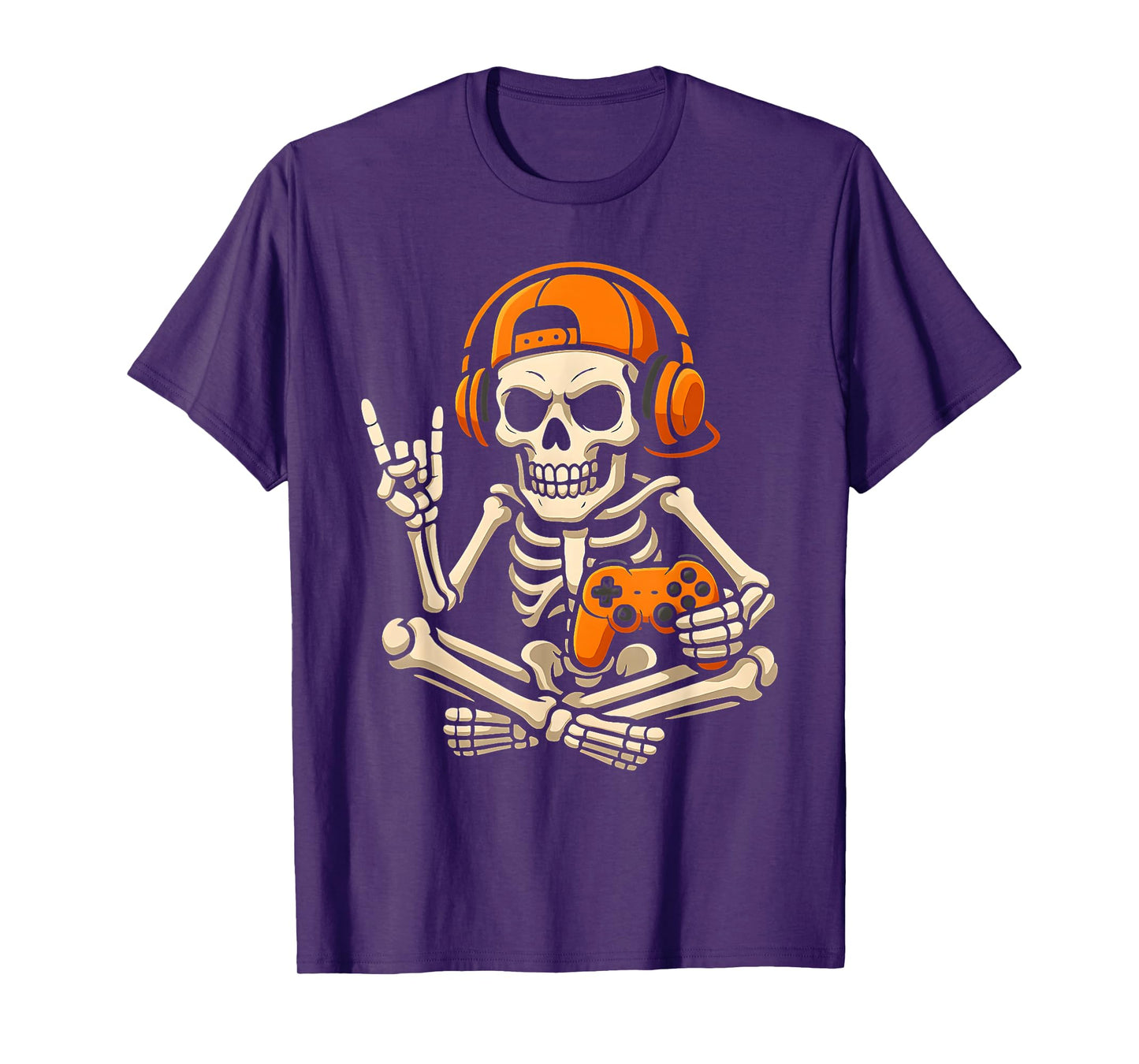 Halloween Skeleton Gamer Video Gaming Teenage Boy Grandson T-Shirt