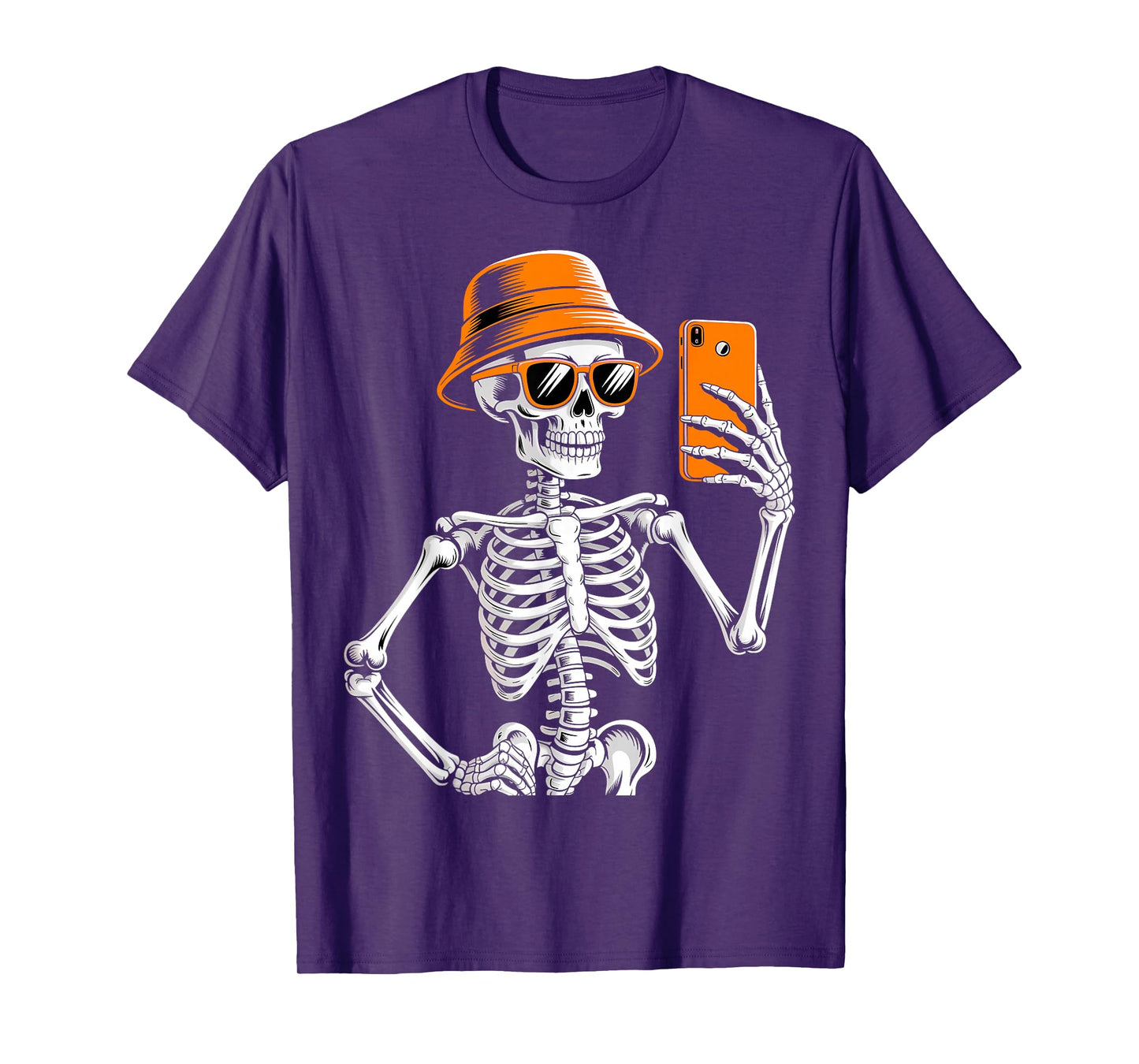 Funny Halloween Skeleton Selfie Costume T-Shirt