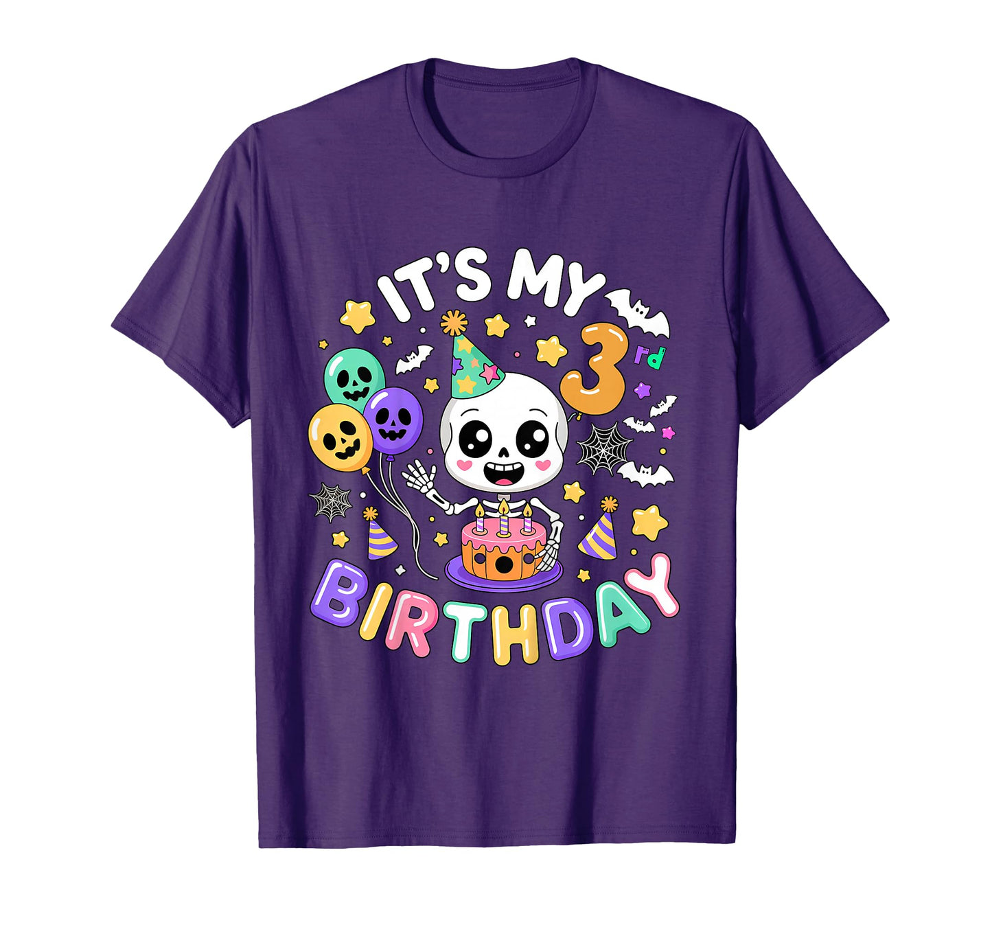 Its My 3rd Birthday Skeleton Halloween Toddler Boy Girl T-Shirt