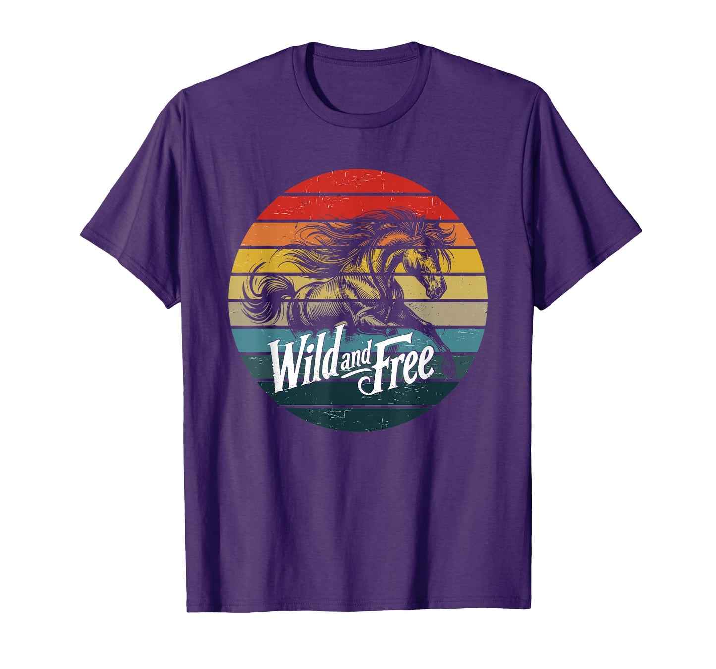 Wild and Free Retro Horse Vintage Graphic for Nature Lovers T-Shirt