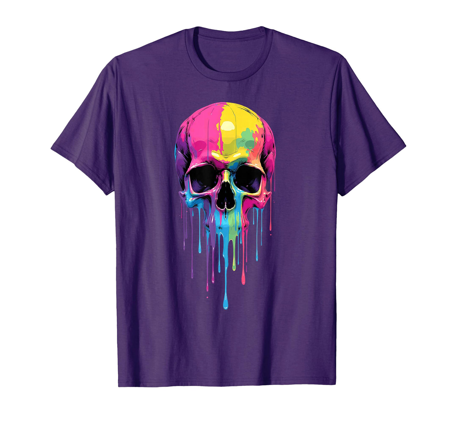 Colorful Skull Melting Halloween T-Shirt