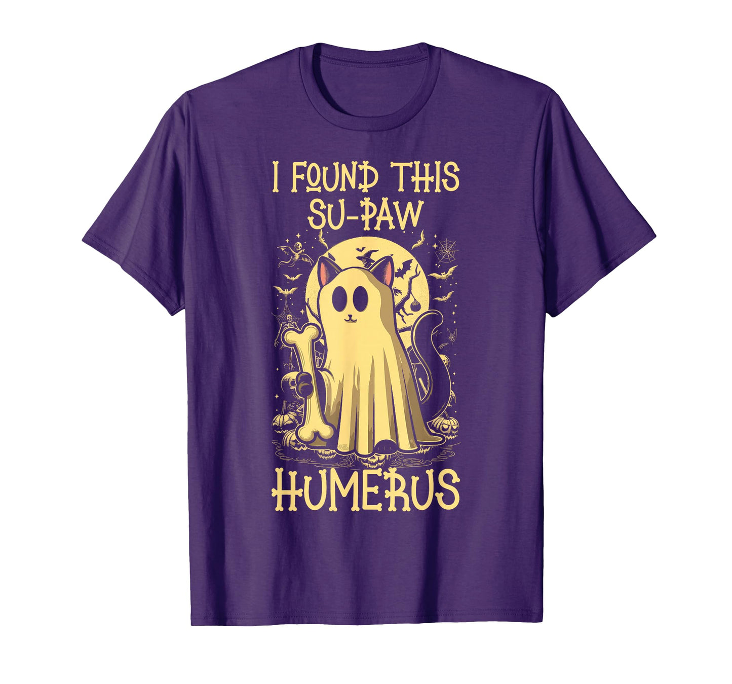 I Found This Su-Paw Humerus - Funny Cat Halloween T-Shirt