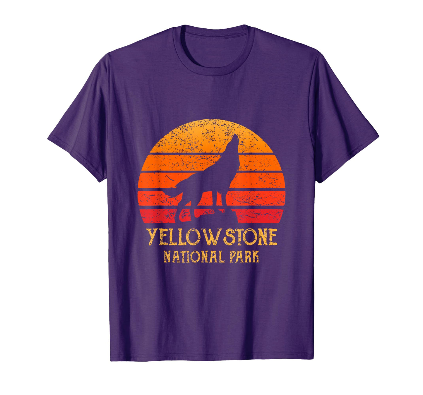Vintage 80s Retro Yellowstone National Park Souvenir Wolf T-Shirt