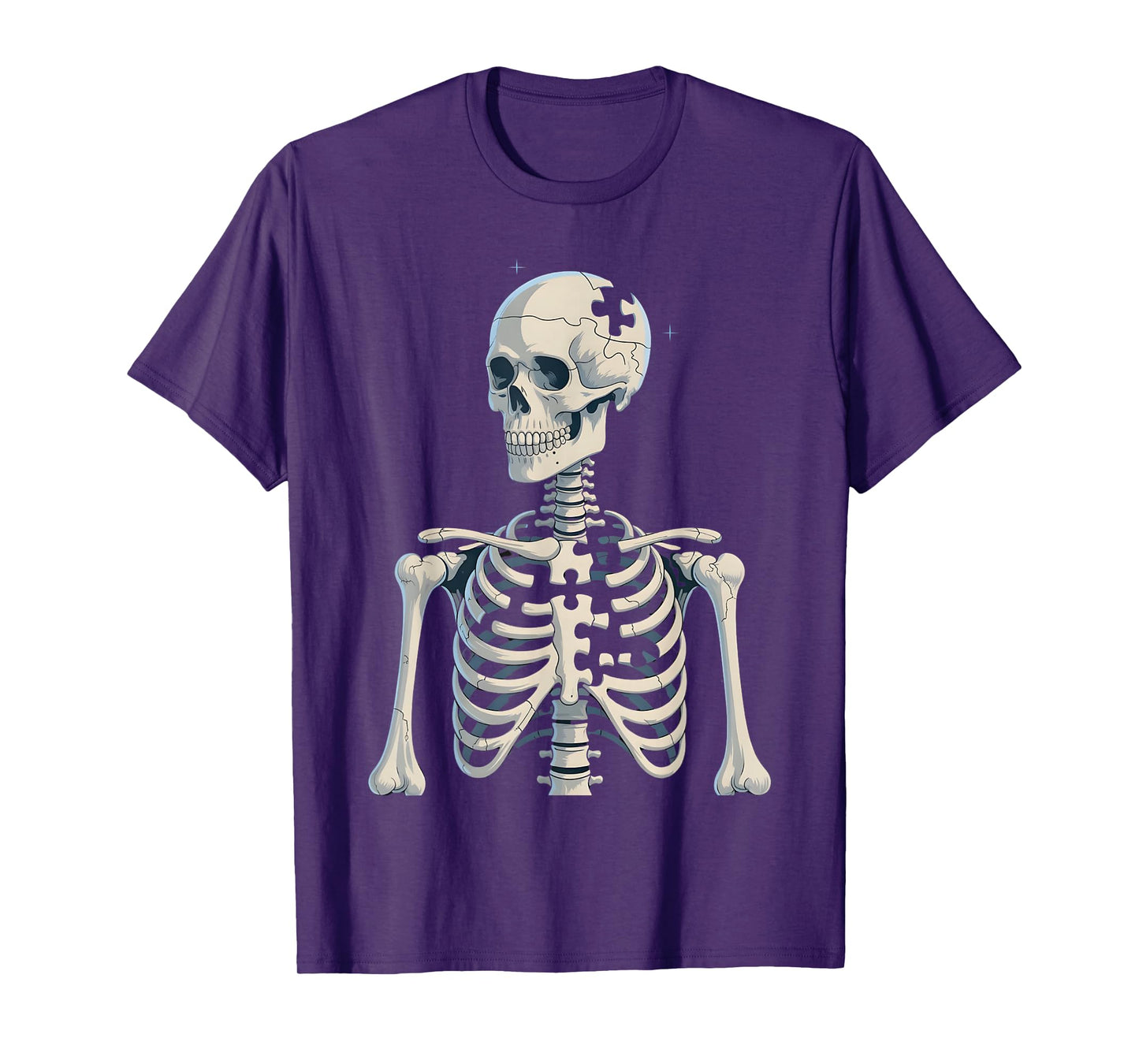 Skeleton Puzzle Themed Halloween T-Shirt