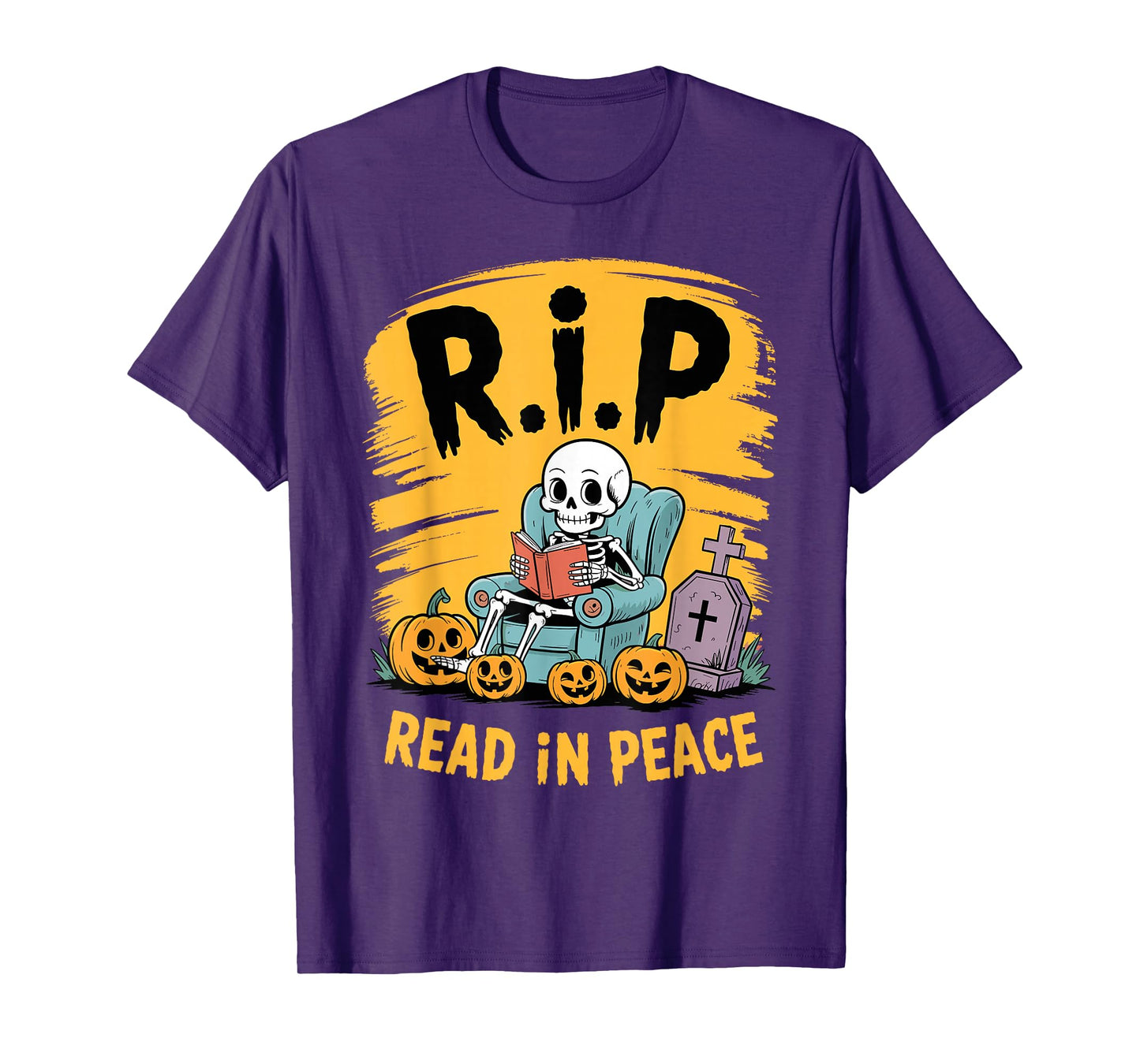 Let Me Read in Peace Skeleton Graveyard Halloween T-Shirt