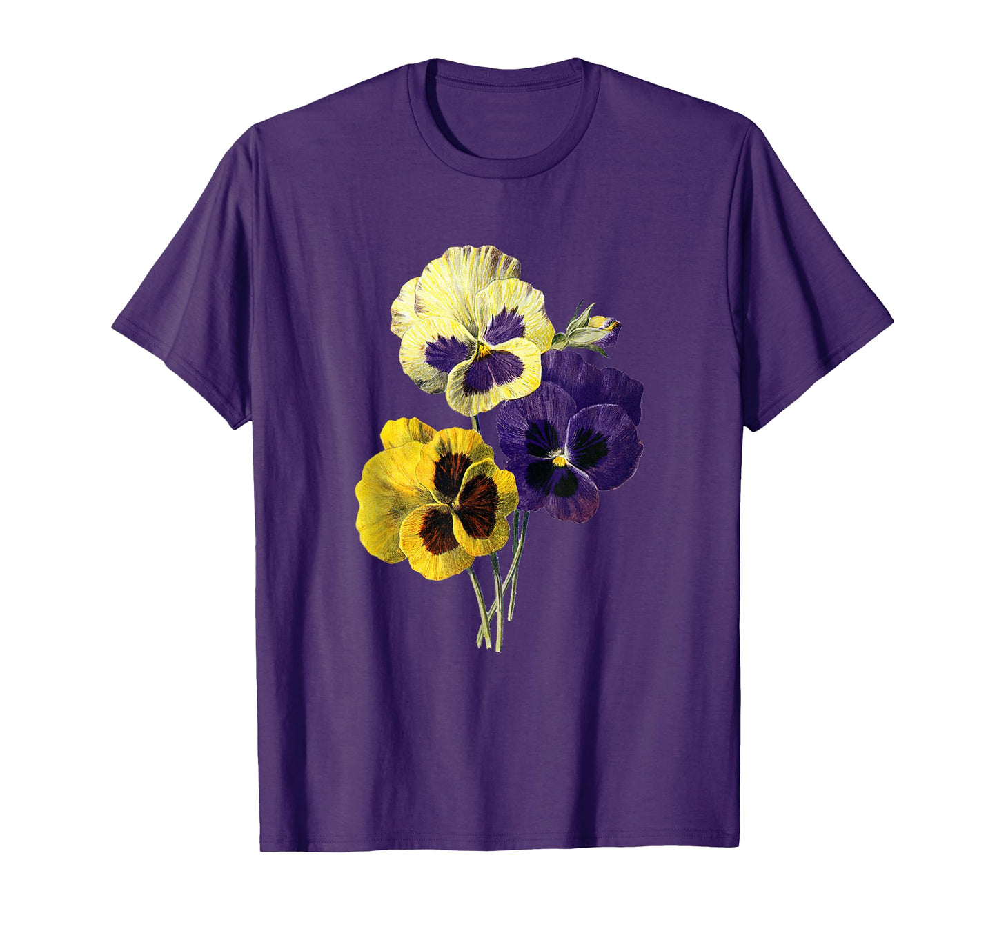 Vintage Pansies Flowers Gardening Gardener Pansy Lover Gift T-Shirt
