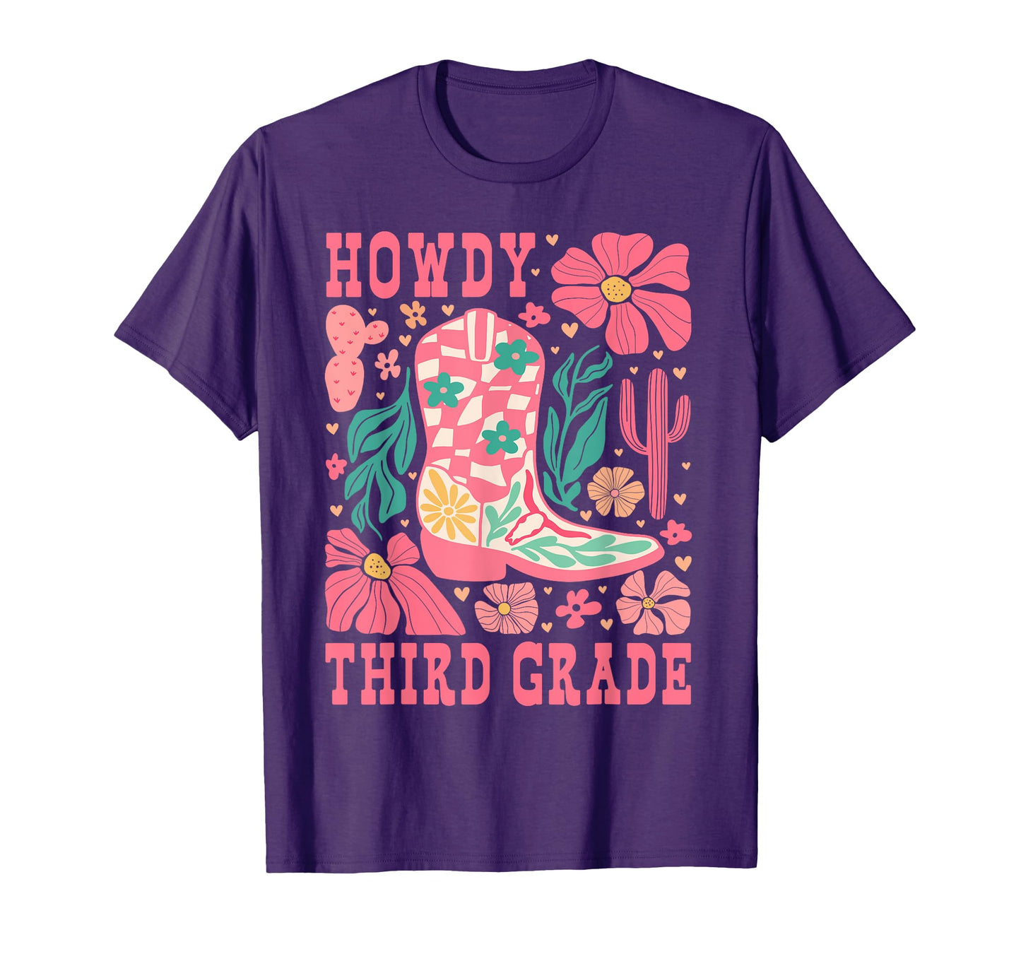 Howdy Third Grade Western 3rd Grade Teachers Cowboy Cowgirls T-Shirt