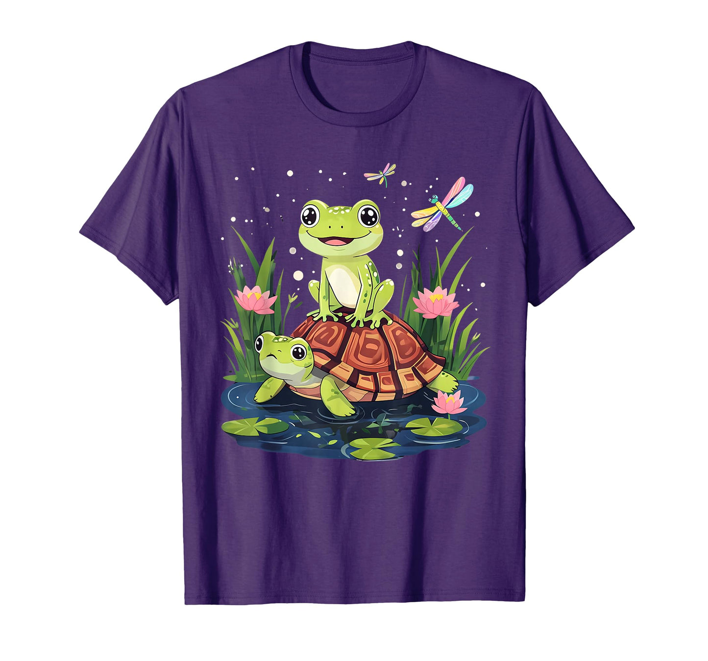 Funny Frog and Turtle Dragonfly T-Shirt