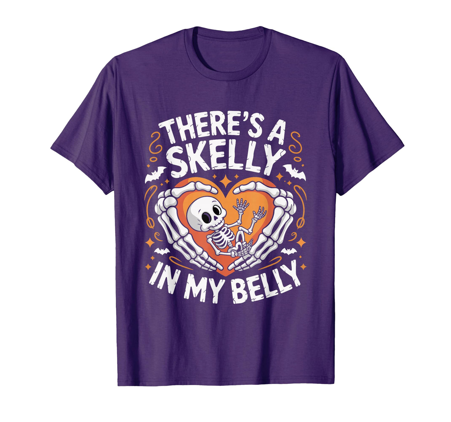 There Skelly in My Belly Skeleton Women Halloween Pregnancy T-Shirt