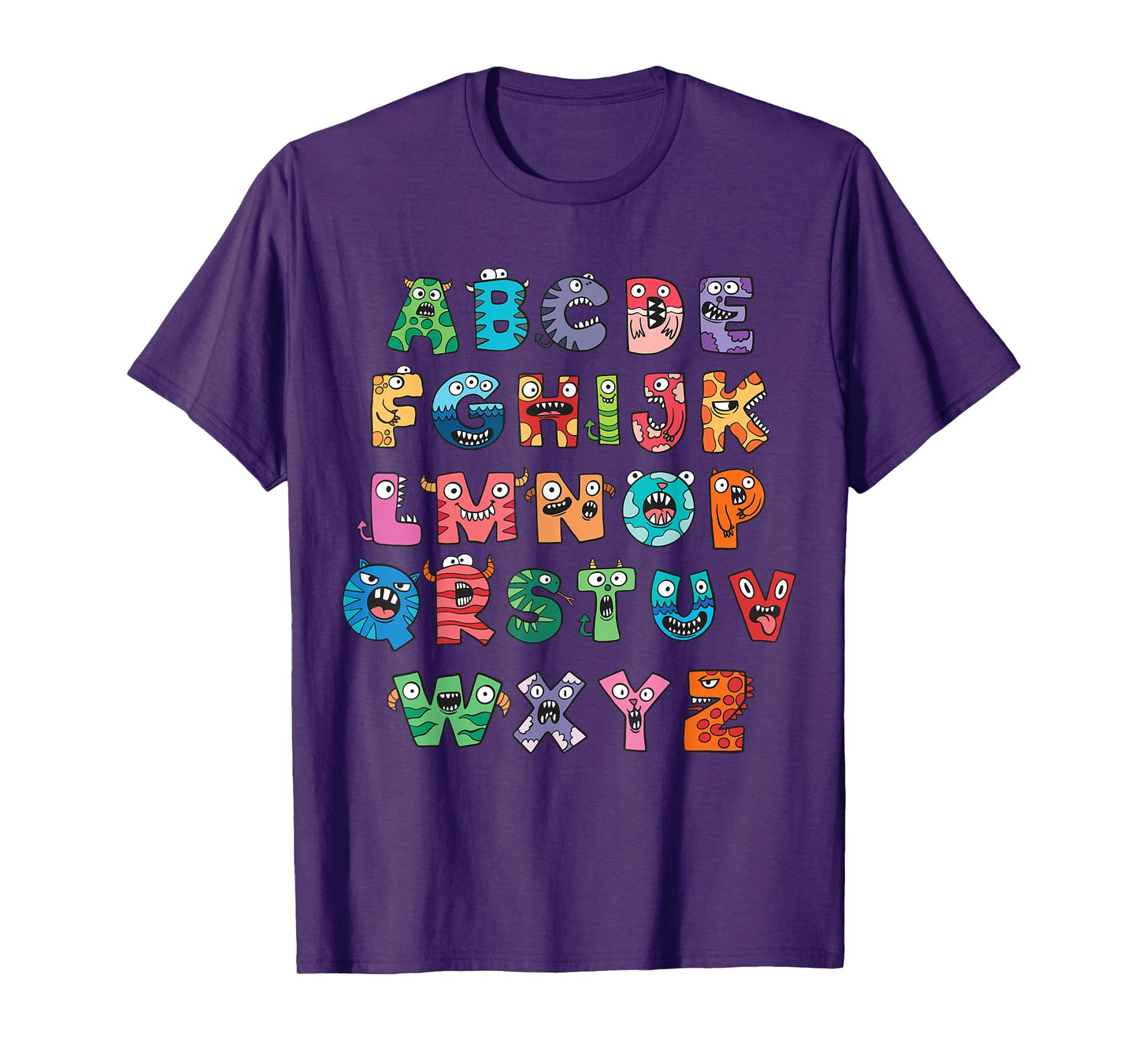 ABC Cute Monster Alphabet Halloween Teacher Costume Kids T-Shirt