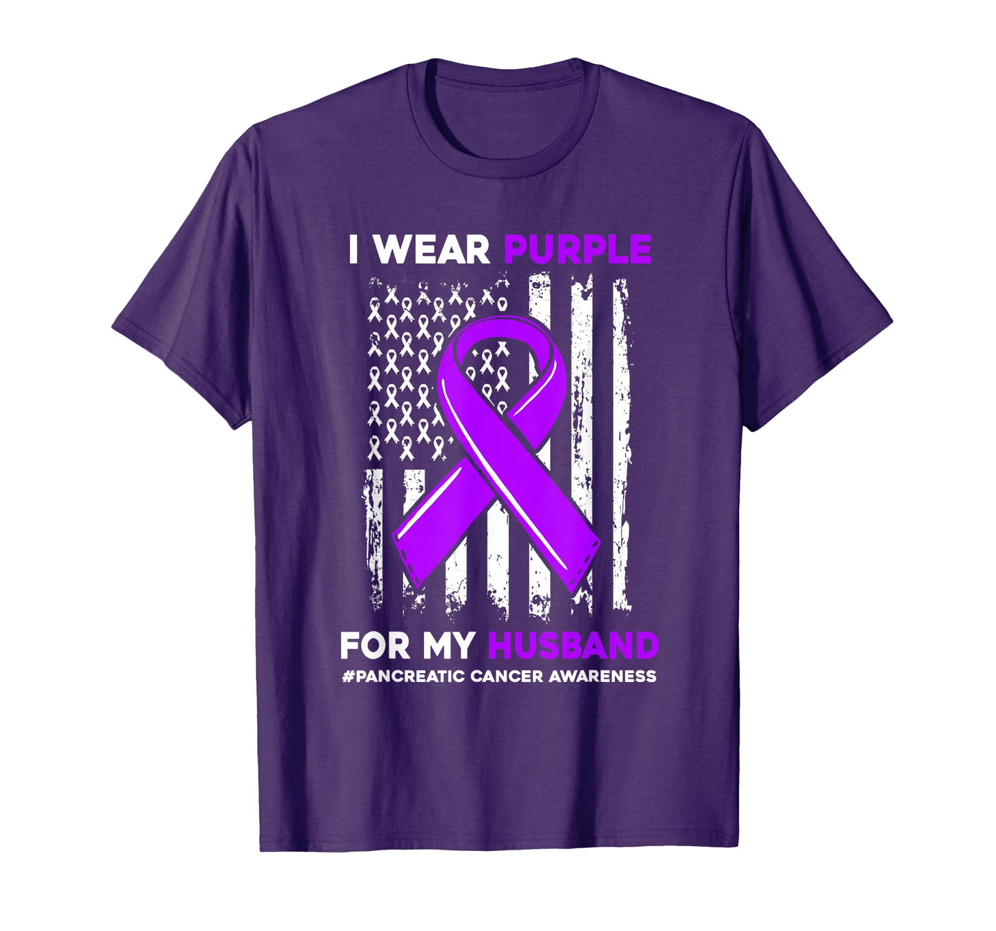 I Wear Purple For My Husband Pancreatic Cancer Awareness T-Shirt