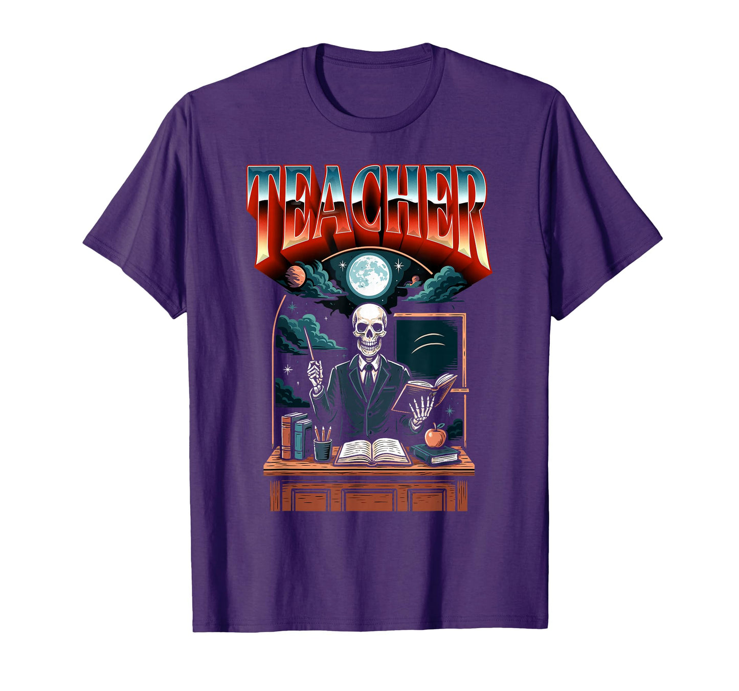 The Teacher Skeleton Gothic Halloween Design T-Shirt