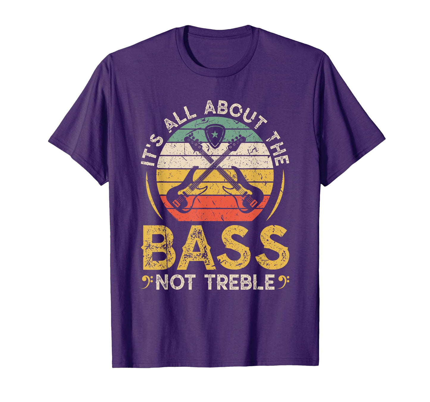It's All About The Bass, Retro Electric Bass Guitar Players T-Shirt