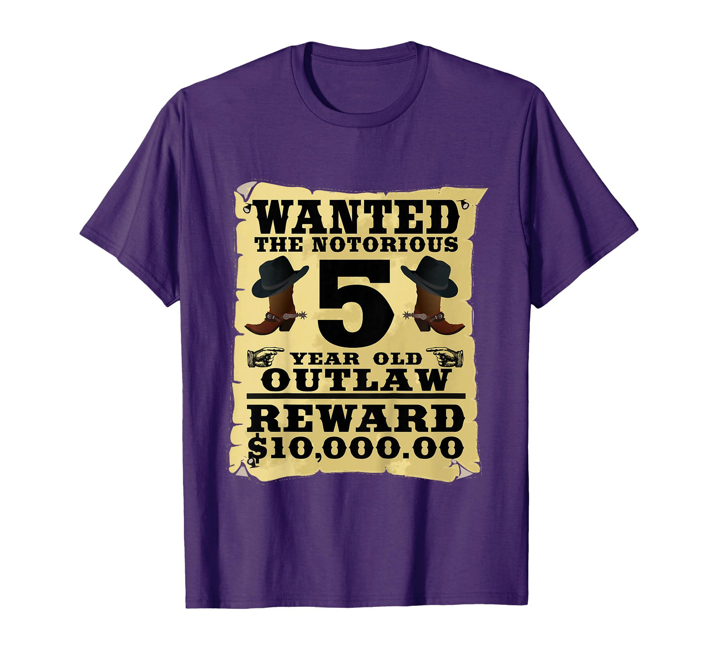 Kids 5 Year Old Cowboy Birthday Party Wild West Western 5th Gift T-Shirt