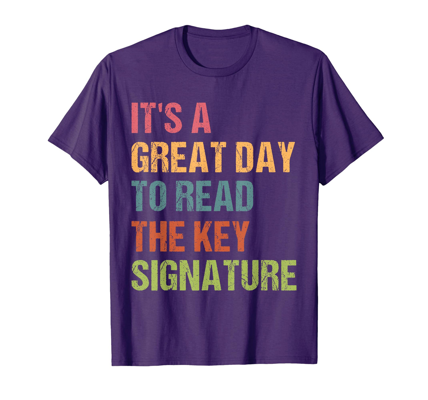 Band Director Music Teacher Choir Teacher Gifts Funny Orchestra Director Great Day to Read the Key Signature Unisex-Adults Black Cotton 100% Short Sleeve Crew Neck T-Shirt Small