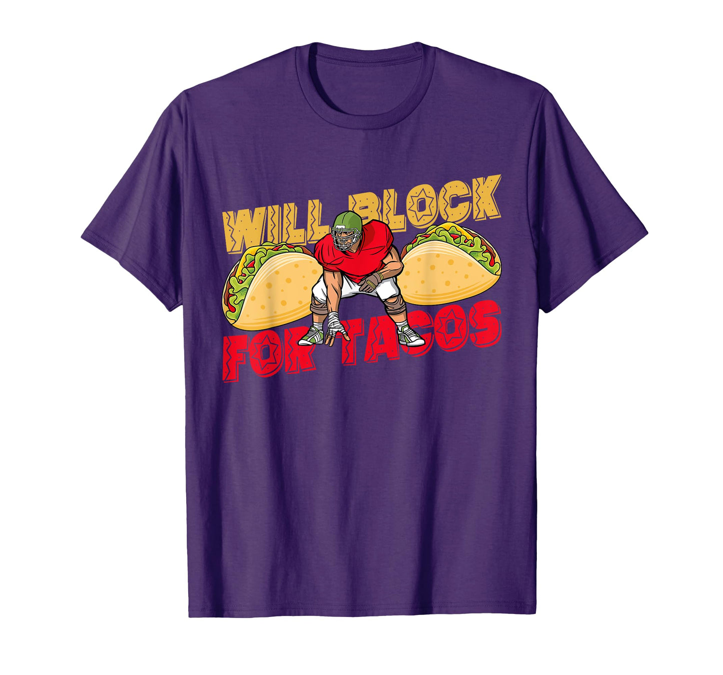 American Football Will Block For Tacos Player Support T-Shirt