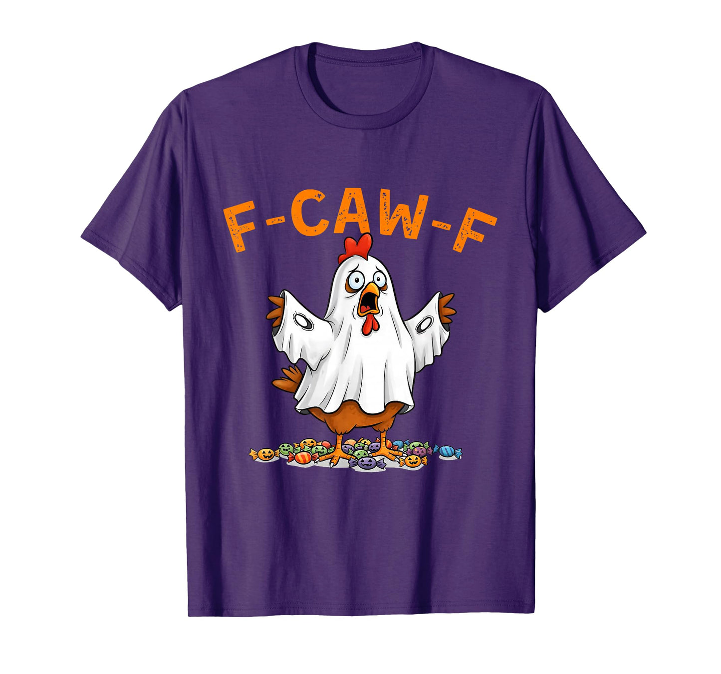 F Caw F Funny Ghost Chicken Halloween T-Shirt