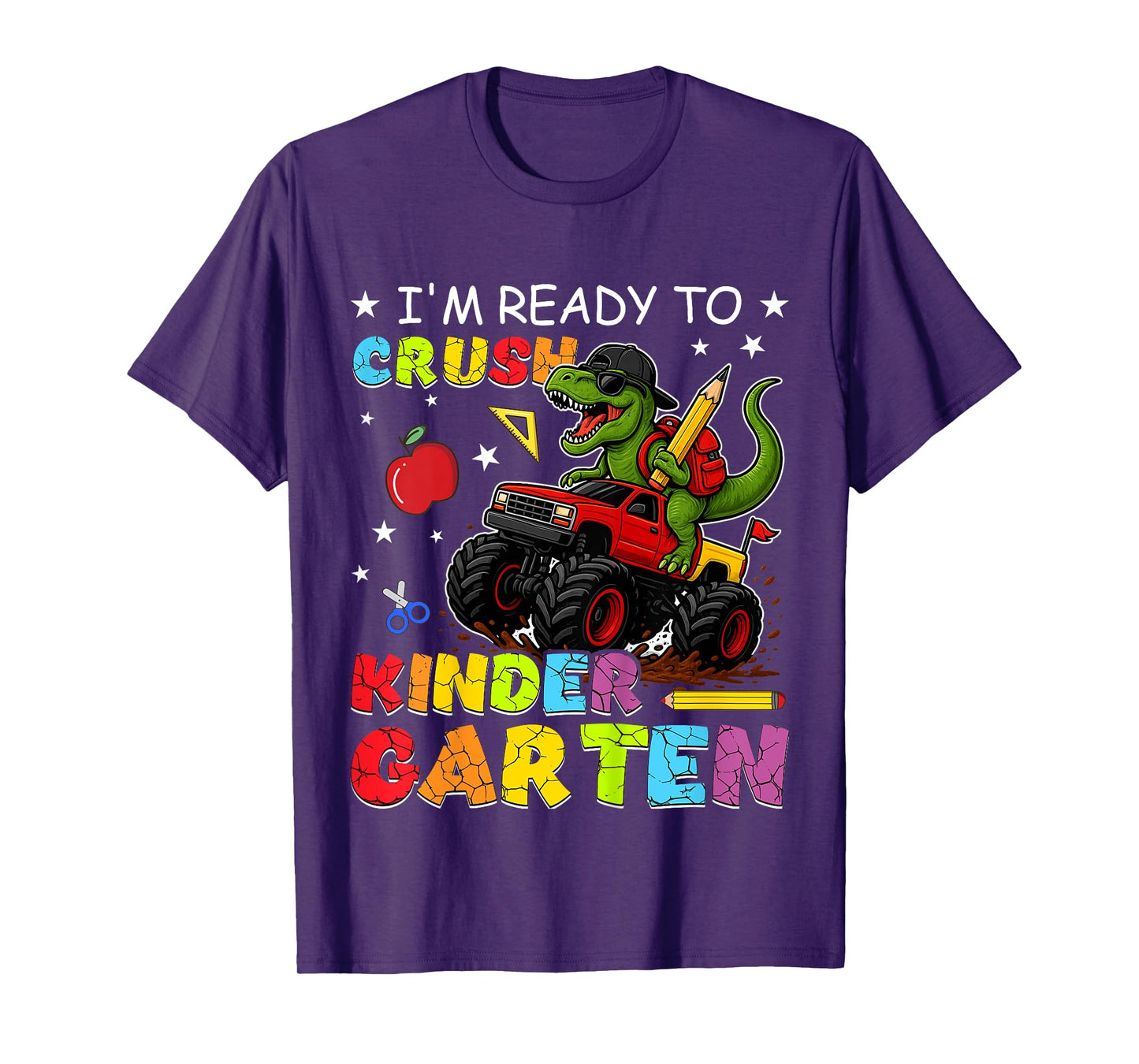 Kids Ready To Crush Kindergarten Dinosaur First Day Of School Boy T-Shirt