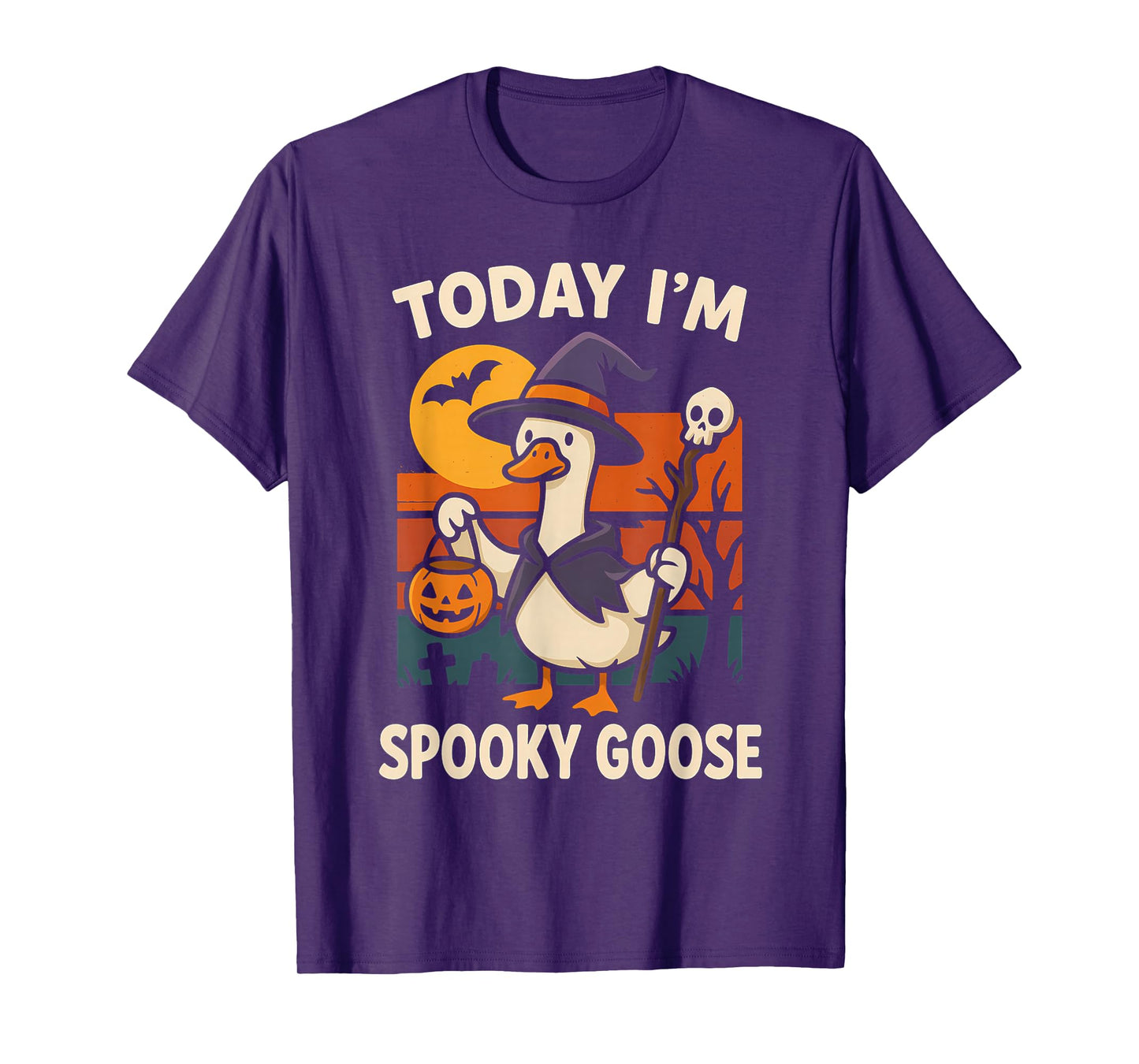 Today Im Spooky Goose Halloween Skeleton Costume Silly Goose T-Shirt