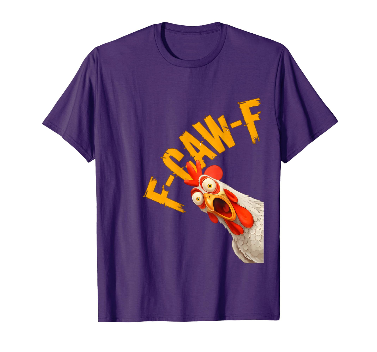 Funny F-Awk-F Chicken F-Caw-F Rooster Pun Retro T-Shirt