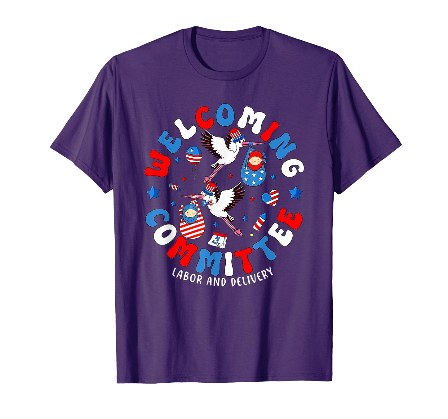 Labor And Delivery 4th Of July American Nurse L&D Nursing T-Shirt