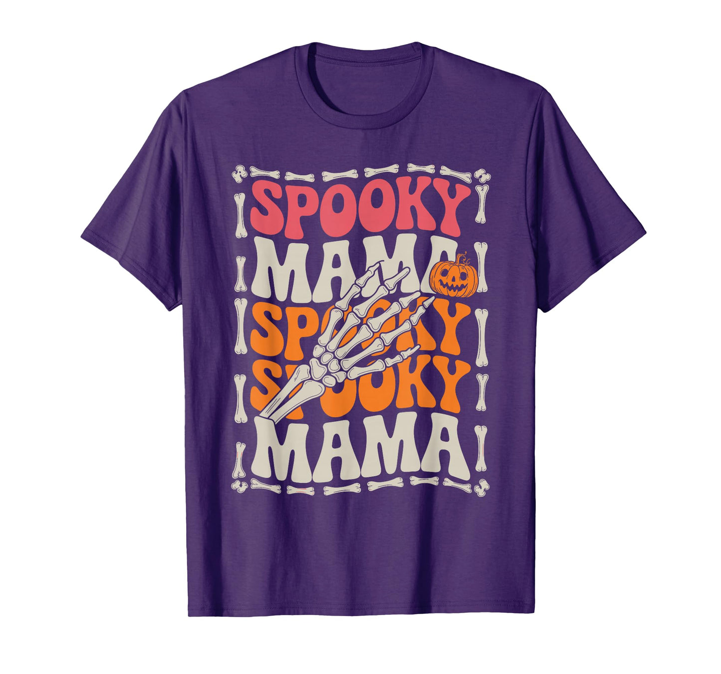 Spooky Mama Mom Halloween Costume Spooky Season Groovy Women T-Shirt