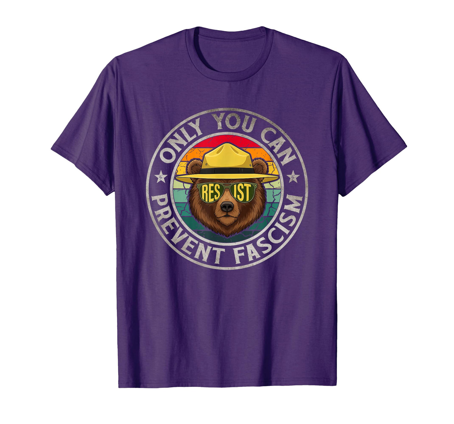 Only You Can Prevent Fascism Bear Resist National Parks T-Shirt