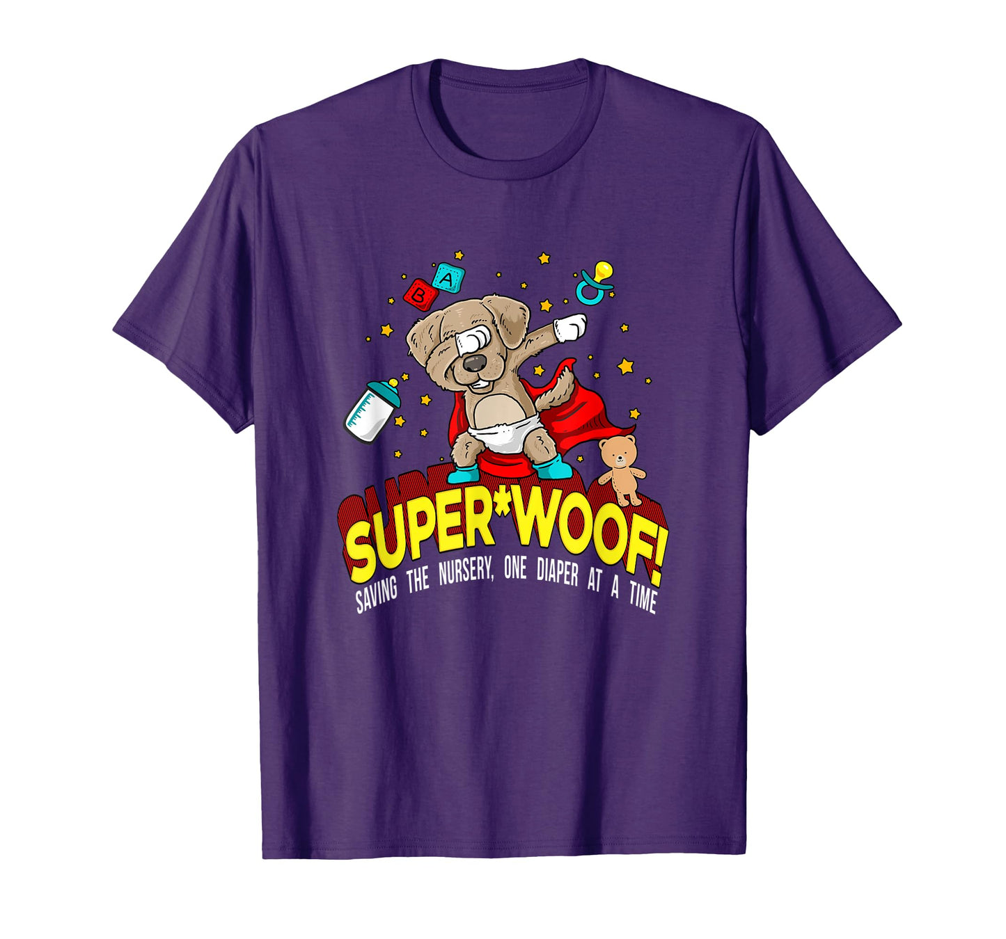 SUPER WOOF Diaper Pup Superhero Parody T-Shirt