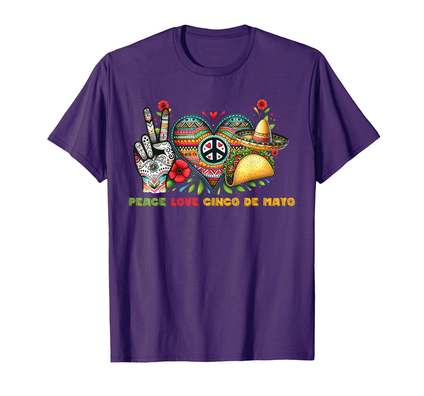 Peace Love Cinco De Mayo Lets Fiesta Mexican Fiesta 2024 T-Shirt