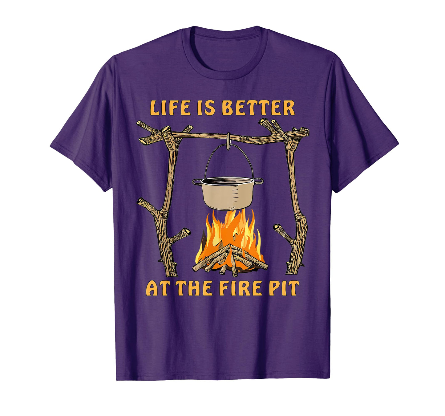 Survival Cooking Campfire Natural Fire Pit Bushcrafter T-Shirt