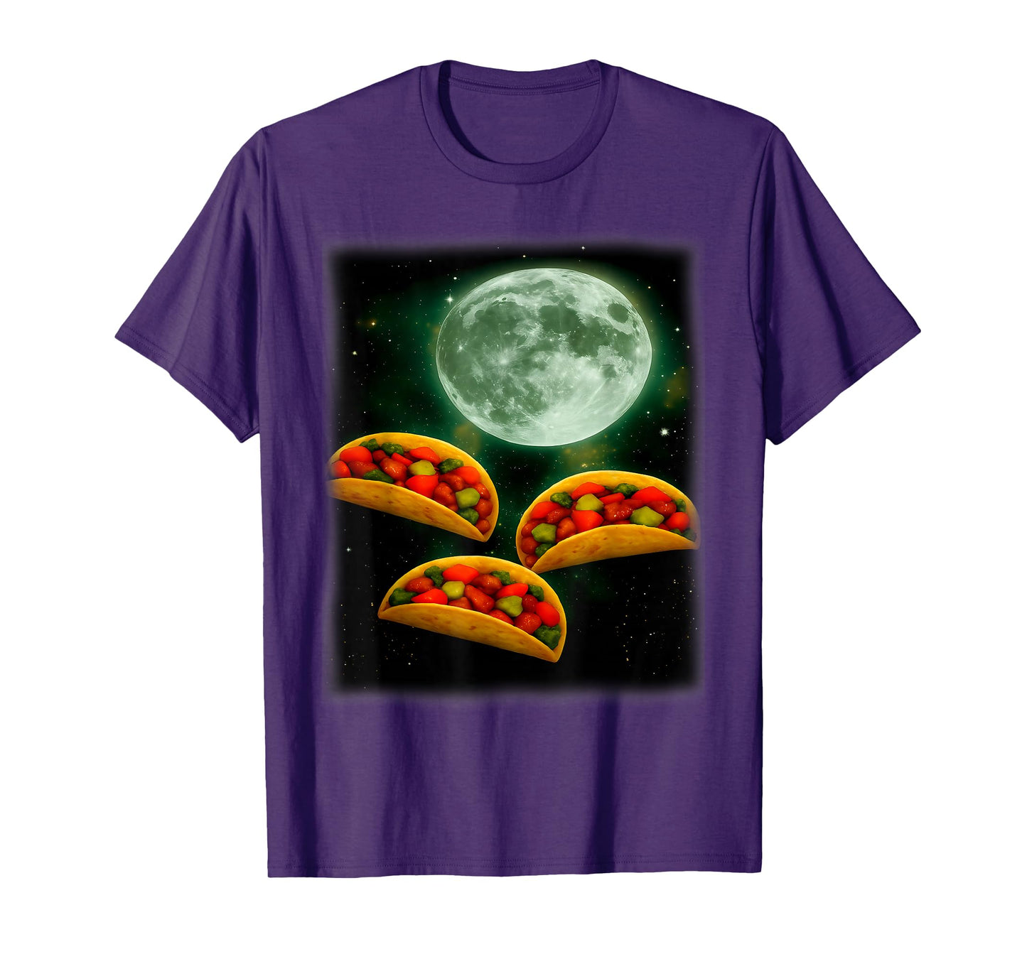 Three Taco Moon | Funny 3 Tacos Howling Meme Weird Cursed T-Shirt
