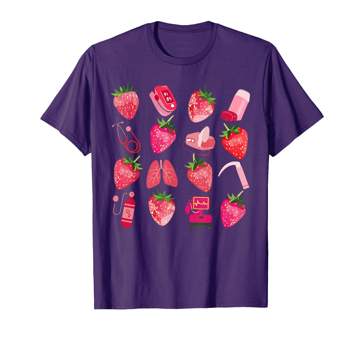 Respiratory Therapy Strawberry Pulmonology Lung Doctor RT T-Shirt