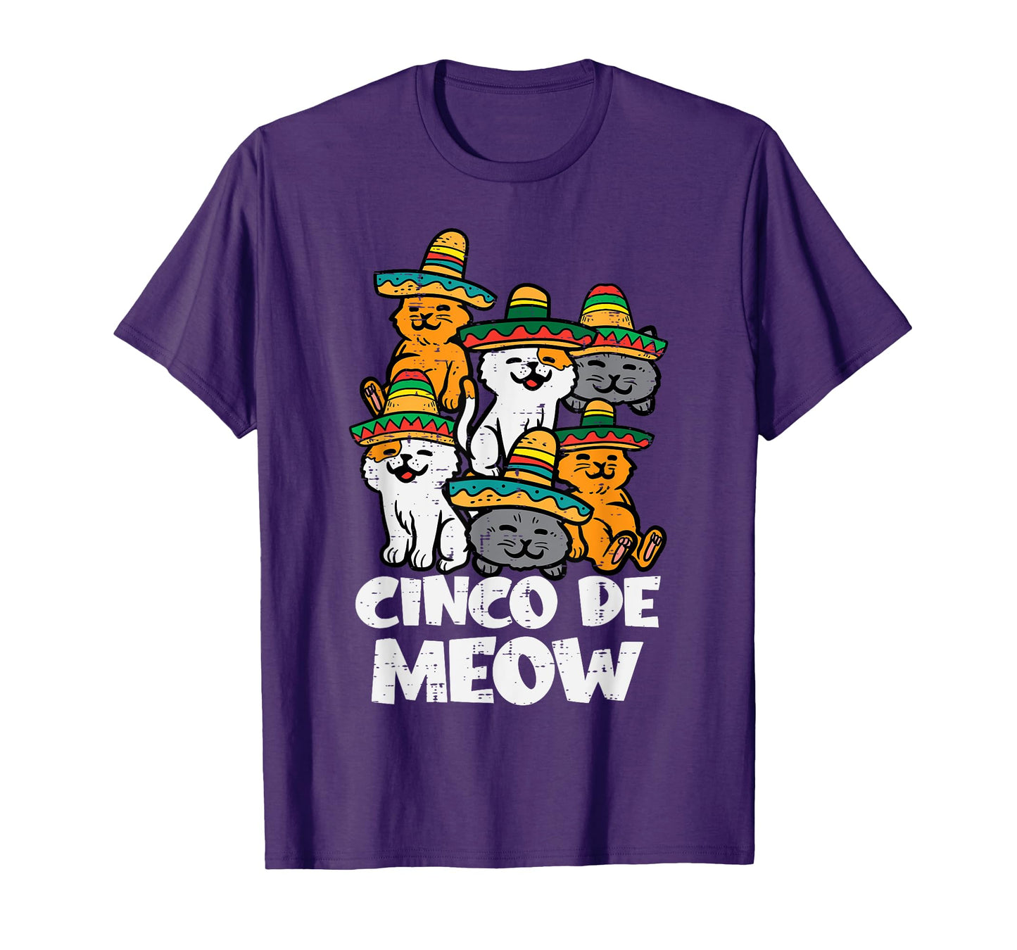 Cinco De Meow Cats Kitten Cute Cinco De Mayo Women Girls T-Shirt