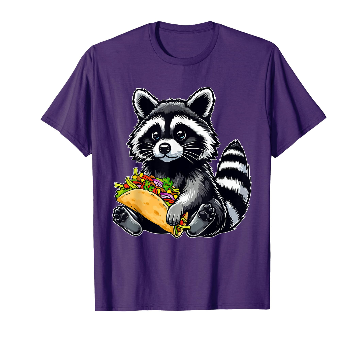 Raccoon Holding Taco Matching Zoo Animal Food Lover Kids T-Shirt