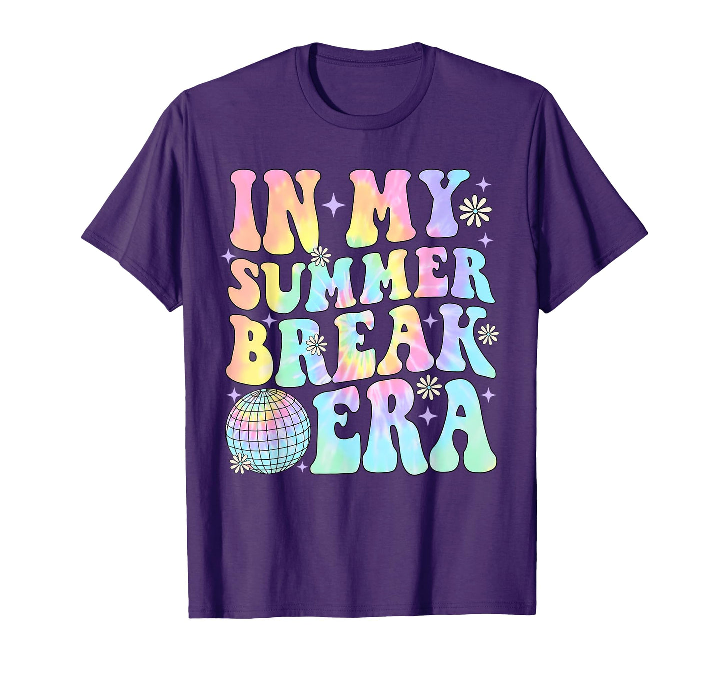 In My Summer Break Era Teacher Summer Break Vacation Groovy T-Shirt