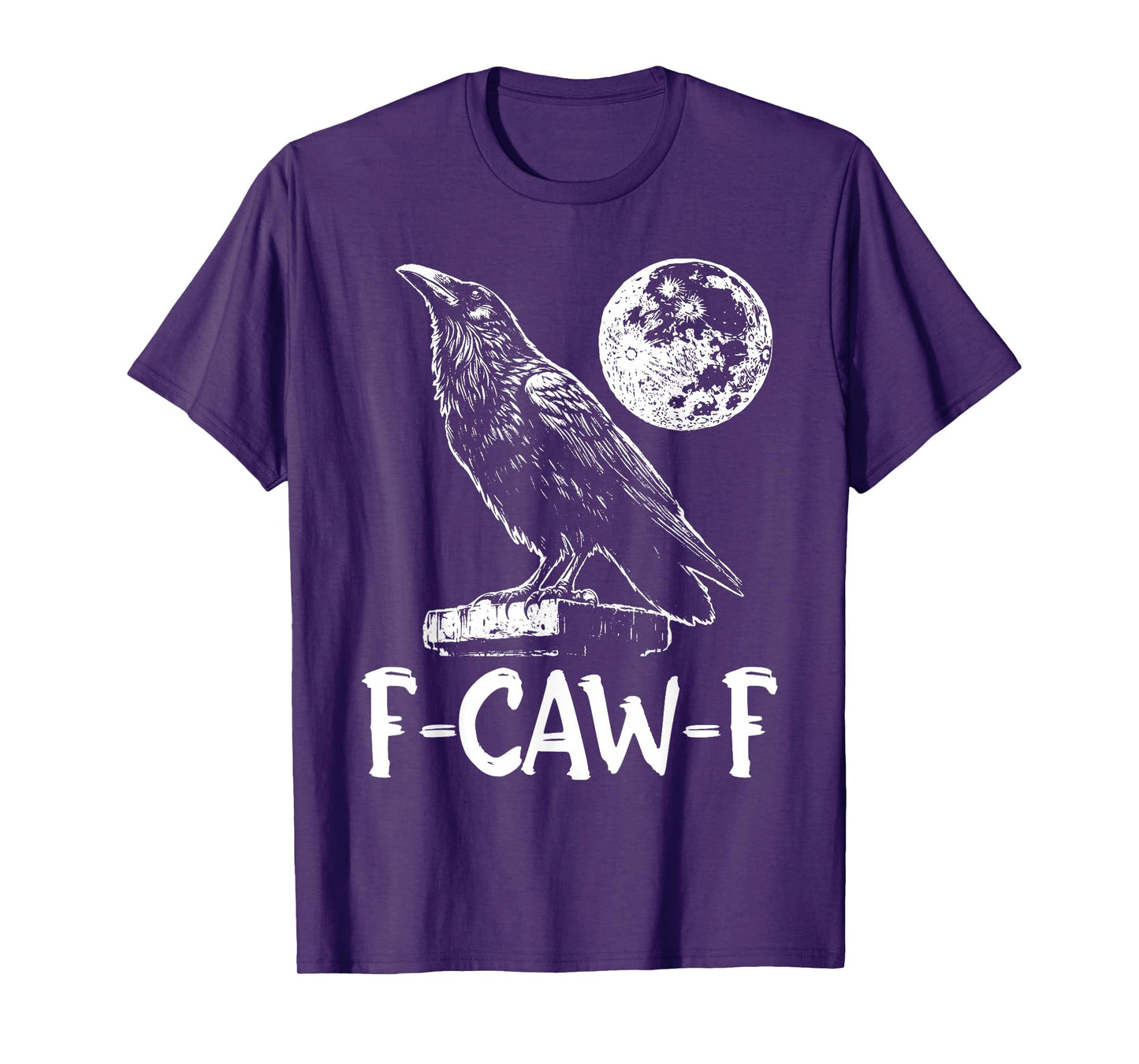 Vintage Black Crow F-Caw-F Funny Halloween Bird Gothic Humor T-Shirt