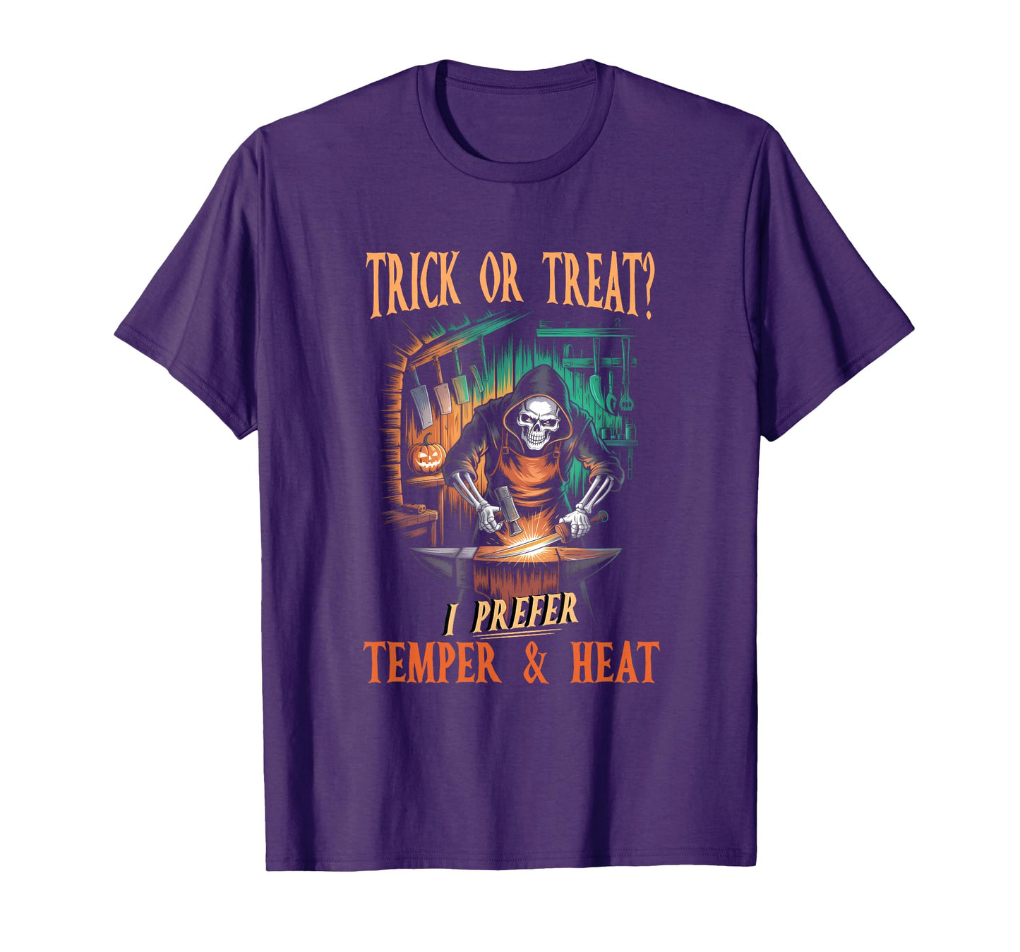 Trick Or Treat ? I Prefer Temper and Heat Halloween Skeleton T-Shirt