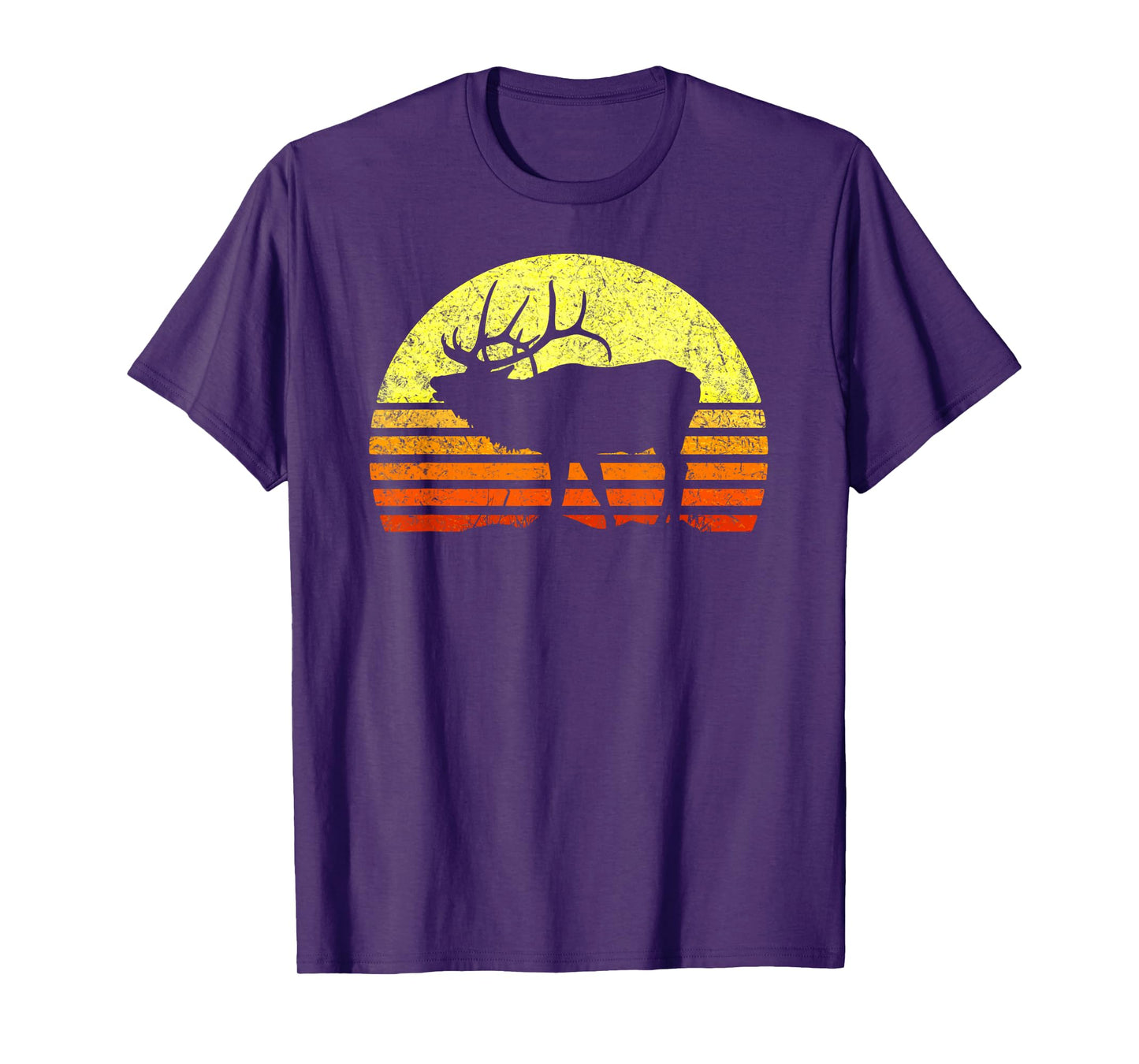American Elk Hunter Dad Vintage Retro Sun Bow Hunting Gift T-Shirt