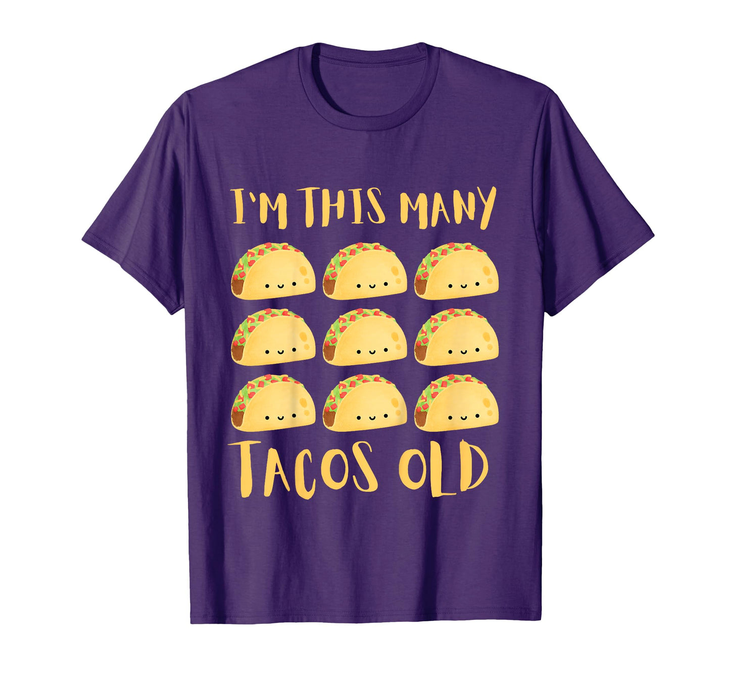 Kids I'm This Many Tacos Old - 9th Birthday 9 Years Old Bday T-Shirt