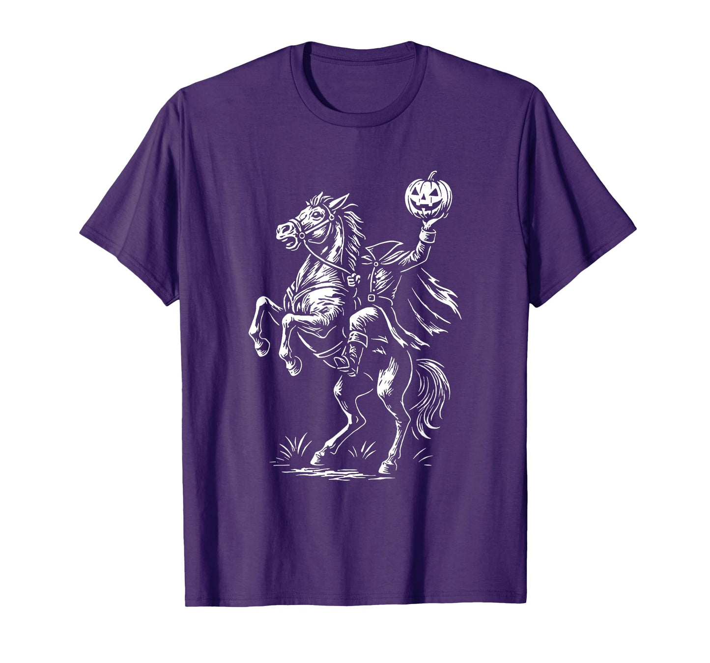 Headless Horseman Halloween Pumpkin Spooky Jack O Lantern T-Shirt