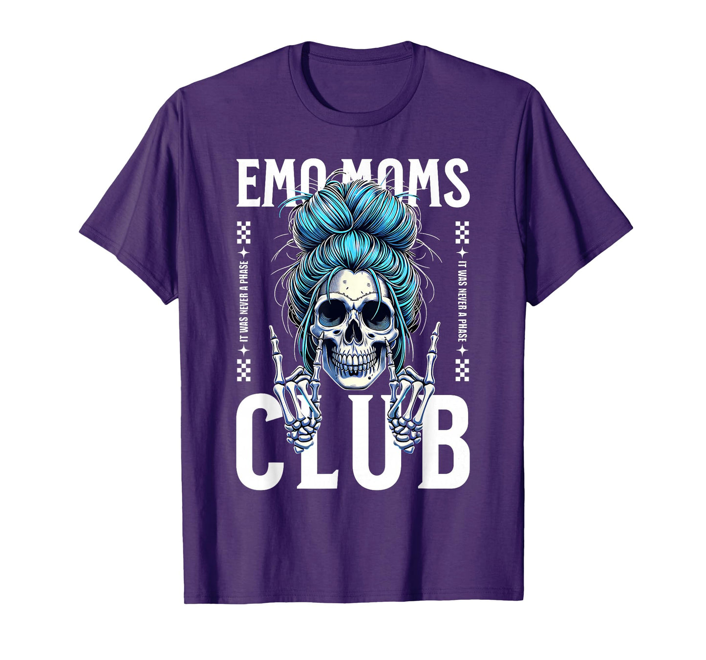 Funny Emo Moms Club skeleton, Cool Goth Punk Mother's Day T-Shirt
