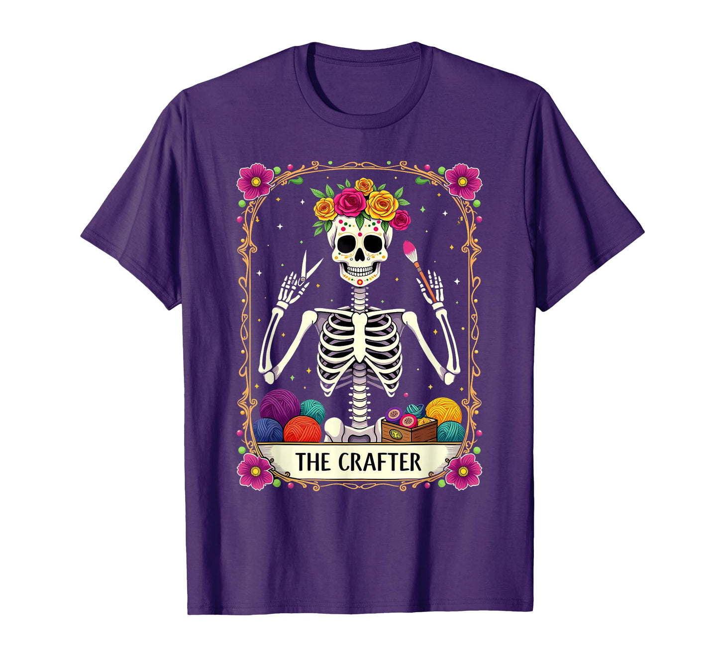 Gothic Tarot Card The Crafter Skeleton T-Shirt
