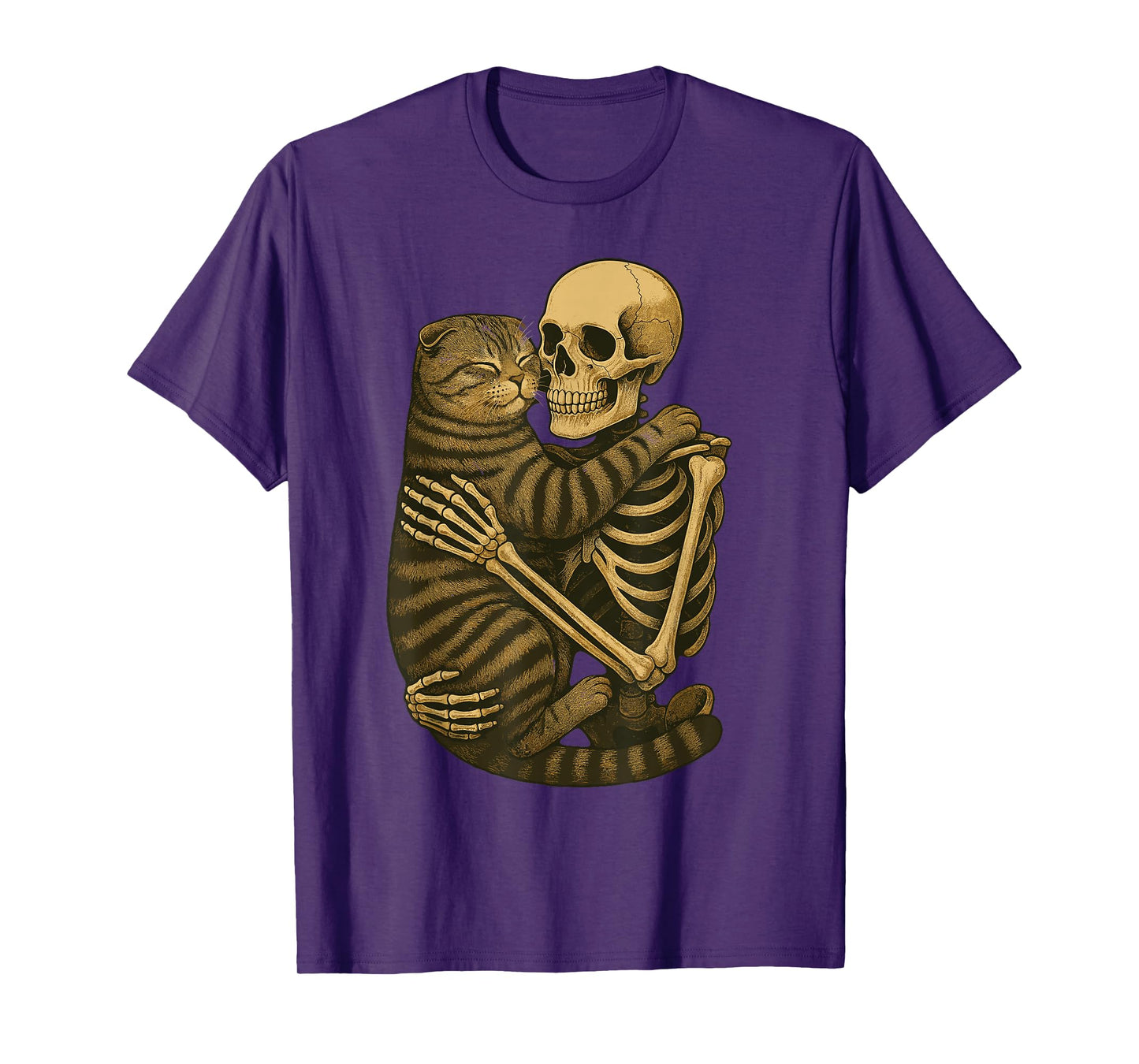 Skeleton Hugging Scottish Fold T-Shirt