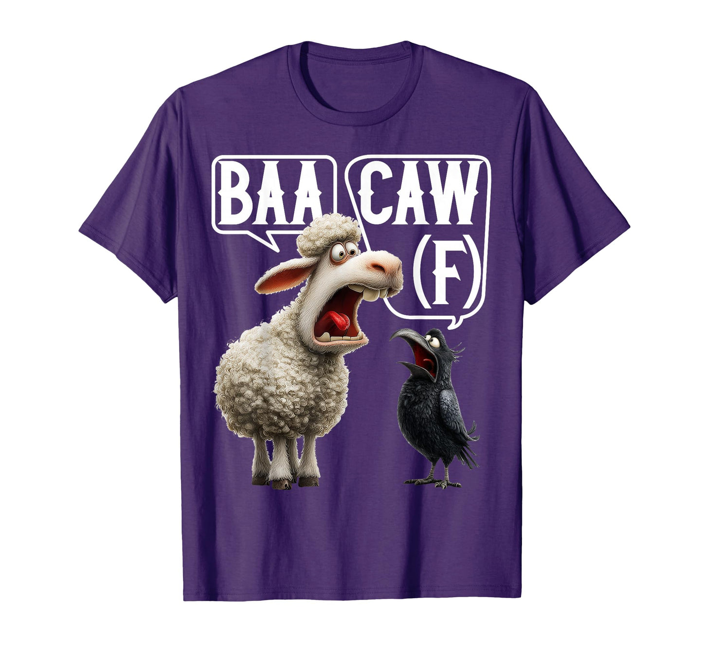 Funny Back Off Shirt – Baa-Caw-F Sheep & Crow Viral Meme Tee T-Shirt