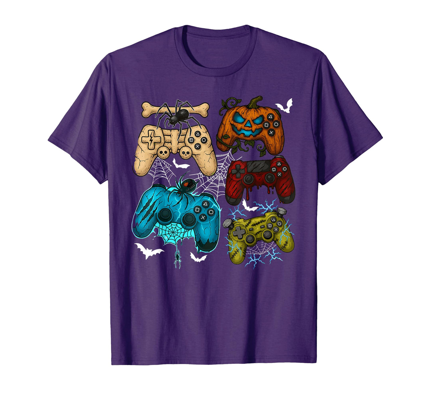 Halloween Skeleton Zombie Gaming Controllers Mummy Boys Kids T-Shirt