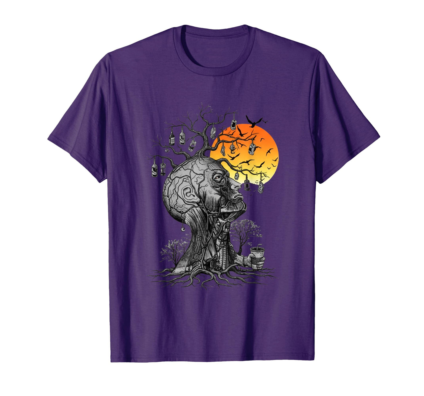 Hangover Human Tree Artwork for Party Lovers T-Shirt
