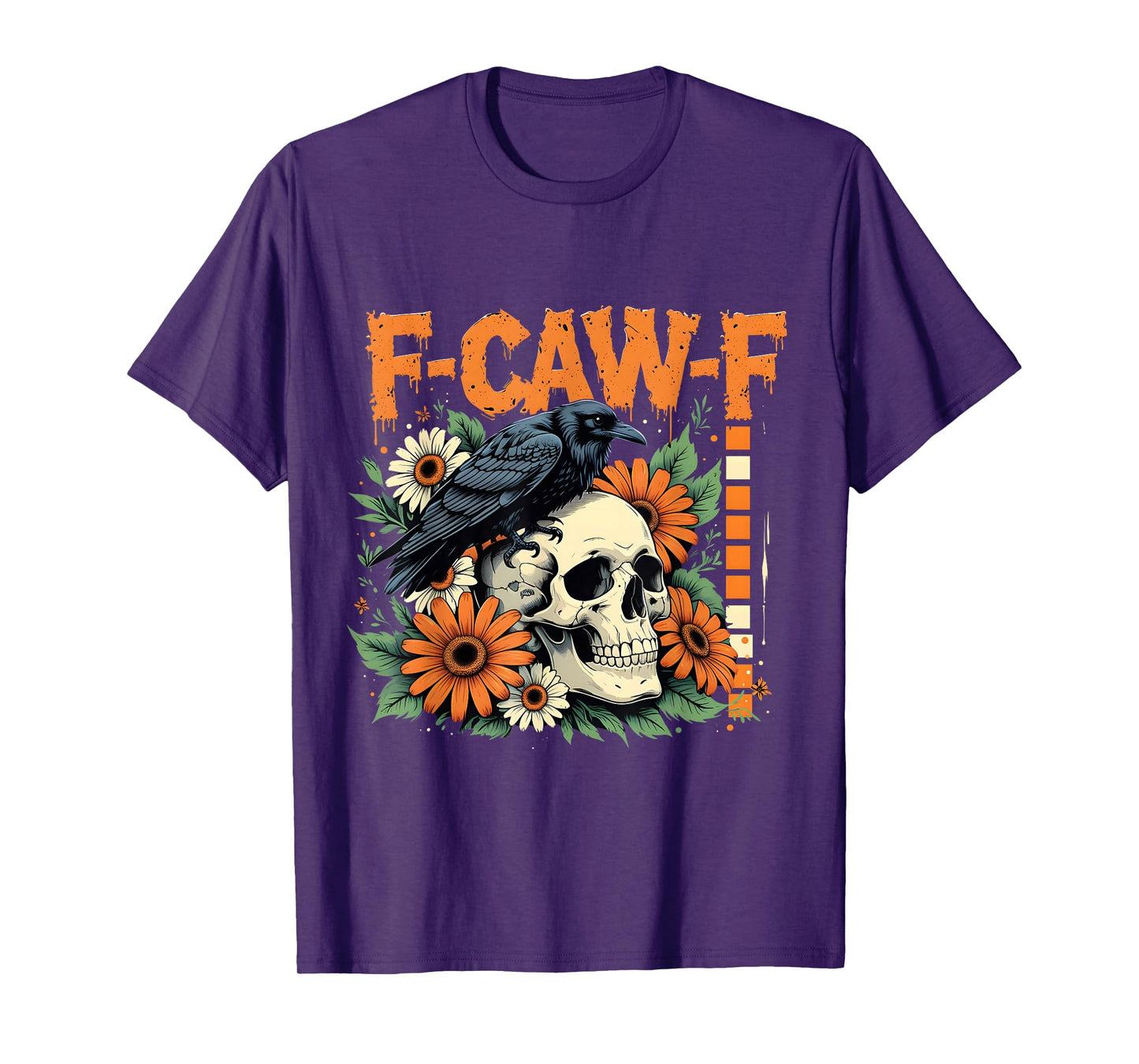 F-Caw-F Raven Skull Gothic Dark Humor Design T-Shirt